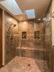 Modern bathroom design photo without bathtub