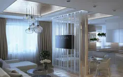 Partitions in the kitchen for zoning photos with your own