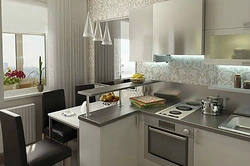 Kitchen design 11 sq m photo with exit
