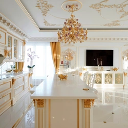 Kitchens with gold facades photo
