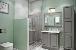 Colors combined with gray in the bathroom interior photo