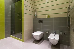 Colors combined with gray in the bathroom interior photo