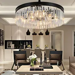 Тарҳи муосири chandeliers барои акс ошхона