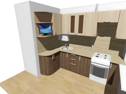 Examples of a 9 sq m kitchen photo in a panel house