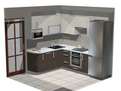 Examples of a 9 sq m kitchen photo in a panel house