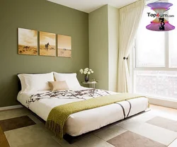 Bedroom design in olive color