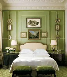 Bedroom design in olive color