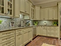 Beige kitchen facades photo