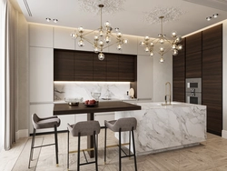 Interior design of kitchen living room in modern