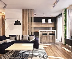 Interior design of kitchen living room in modern