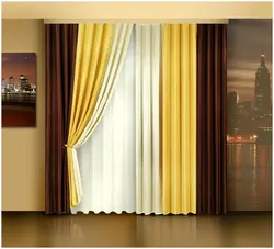 Combined curtains for the living room in a modern style photo