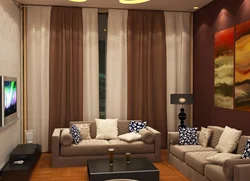 Combined curtains for the living room in a modern style photo