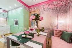 Розовый Цвет С Каким Цветом Сочетается В Интерьере Кухни Фото