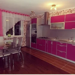 Розовый цвет с каким цветом сочетается в интерьере кухни фото