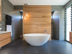 Bathtub wood floor photo