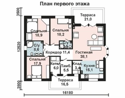 Project Of One-Story Houses With 2 Bedrooms Photo