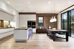 Living room with island photo