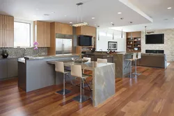 Living room with island photo