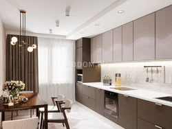 Photo of a modern kitchen in beige tones photo