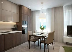 Photo of a modern kitchen in beige tones photo