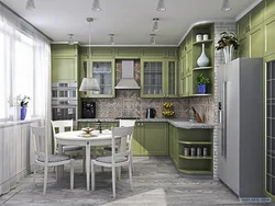 Gray green kitchen photo