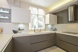 Kitchen gray beige in modern style photo