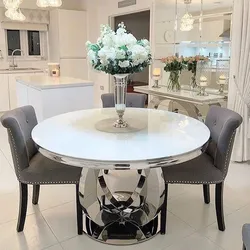 Interior kitchen living room with round table