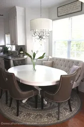 Interior kitchen living room with round table