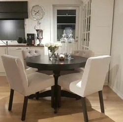Interior kitchen living room with round table