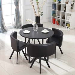 Interior Kitchen Living Room With Round Table