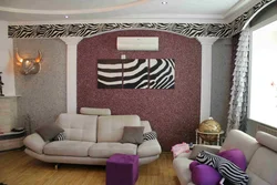 Liquid wallpaper for walls in the living room photo