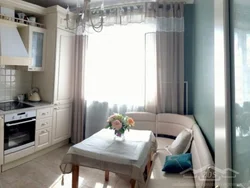 Kitchen design 8 meters with balcony