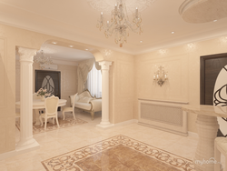 Column design in the living room photo
