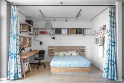 Zoning a room with curtains photo bedroom ideas