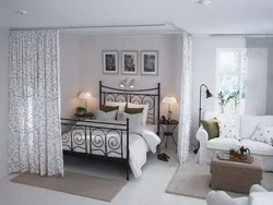 Zoning a room with curtains photo bedroom ideas