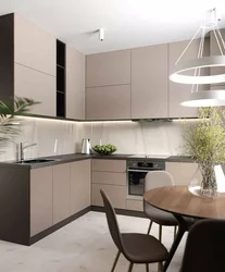 Beige kitchens in the interior photo in a modern style