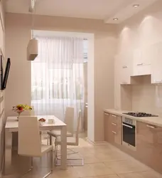 Beige kitchens in the interior photo in a modern style