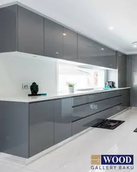 Gray kitchen interior in modern style