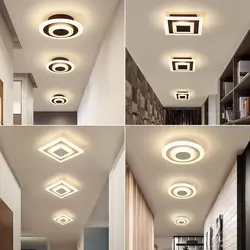 Design of suspended ceilings with lighting in the hallway