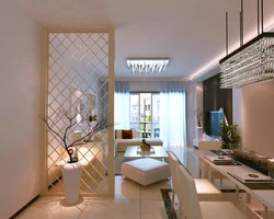 Decorative partitions for zoning the kitchen and living room photo design