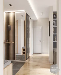 Hallway with decorative slats photo