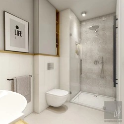 Design bathroom with toilet and shower
