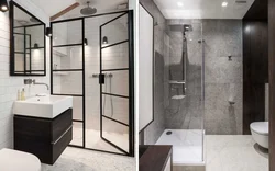 Design bathroom with toilet and shower