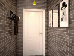 Brick wallpaper in the hallway photo