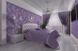 Bedroom design in purple tone photo