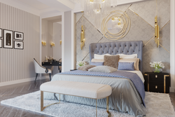 Art deco uslubidagi yotoqxonaning ichki qismi
