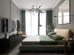 Photo of a bedroom in a modern style green