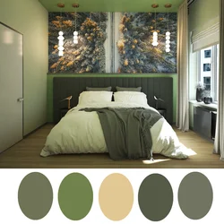 Photo of a bedroom in a modern style green