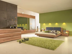 Photo of a bedroom in a modern style green