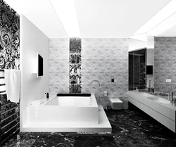 Bathroom Wall Design Black White
